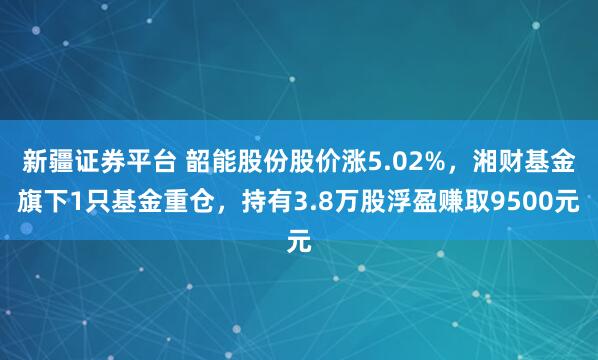 新疆证券平台 韶能股份股价涨5.02%，湘财基金旗下1只基金重仓，持有3.8万股浮盈赚取9500元
