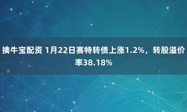 擒牛宝配资 1月22日赛特转债上涨1.2%，转股溢价率38.18%